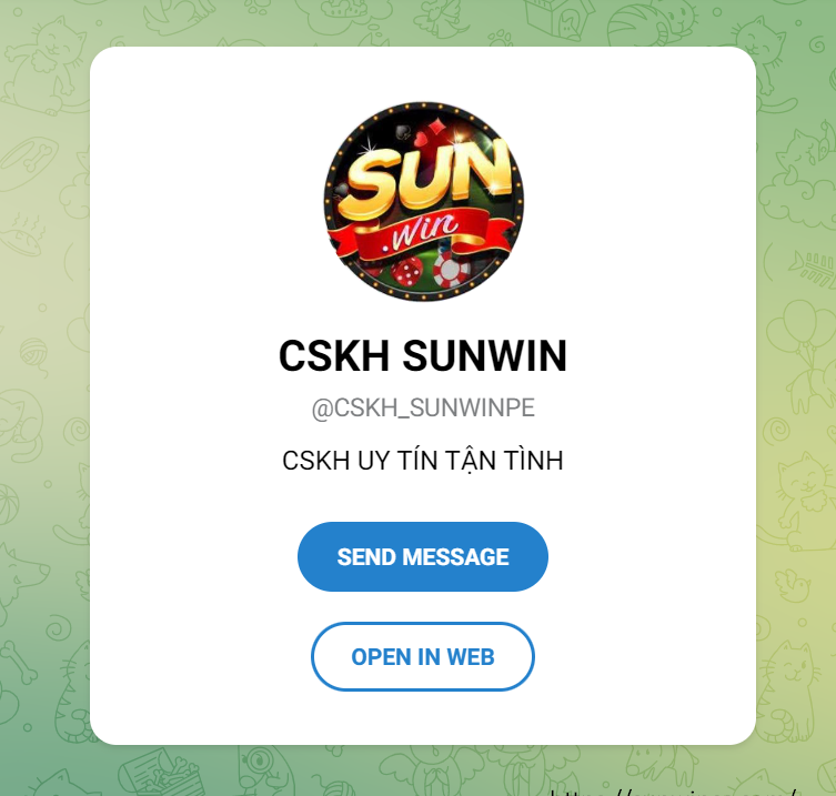Nhắn tin miễn phí với chuyên viên tư vấn Sunwin qua Telegram